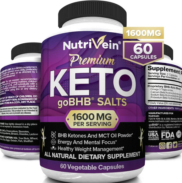 Nutrivein Premium Keto Diet Pills, 1600 Mg- Best Keto Diet Pills for Losing Weight, Does Walmart Sell Keto Diet Pills? 5 Keto Diet Pills At Walmart
